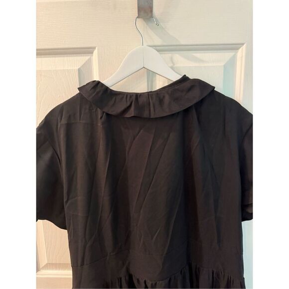 Shabby Apple Black Ruffle Wrap Short Sleeve Dress sz WS  1X EUC - Picture 9 of 10